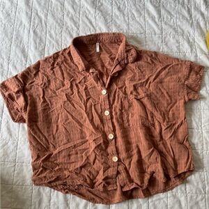 Rylee + Cru Terracotta Short Sleeve Shirt
